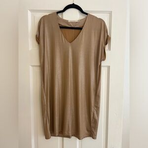 Ellison Champagne T-Shirt Style Gold Dress